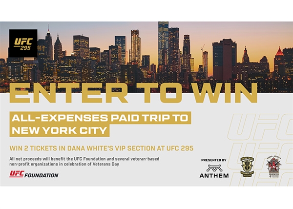 ENTER TO WIN AN ALL-EXPENSES VIP TRIP TO NYC FOR UFC 295!